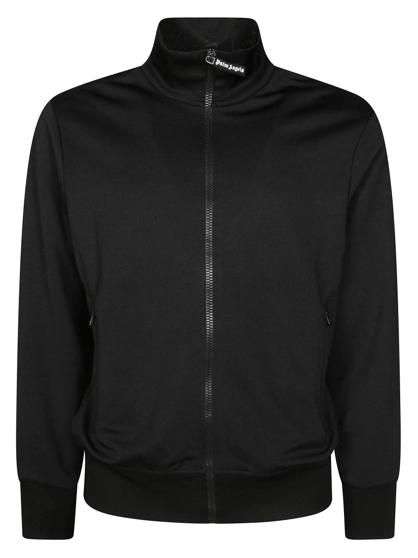 Palm Angels Zip-Up Black Jacket With High Collar