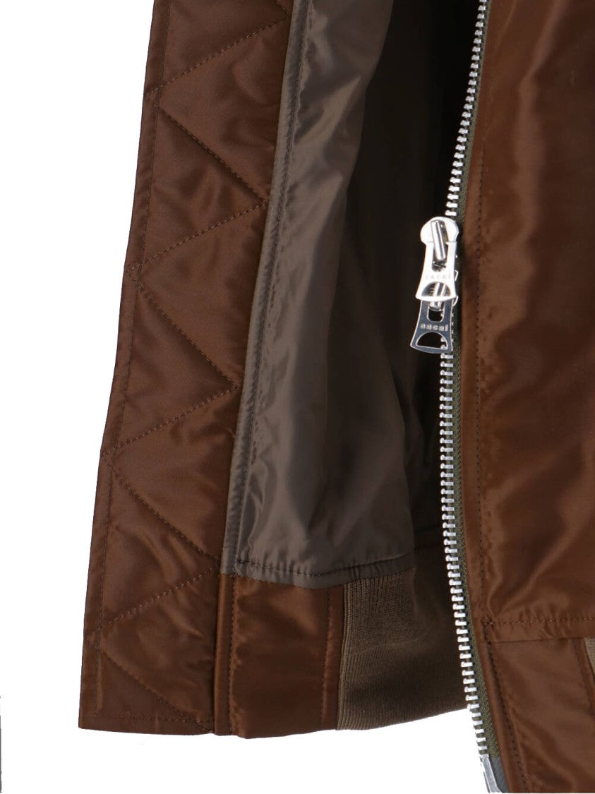Sacai Structured Brown Jacket With Classic Front Closure