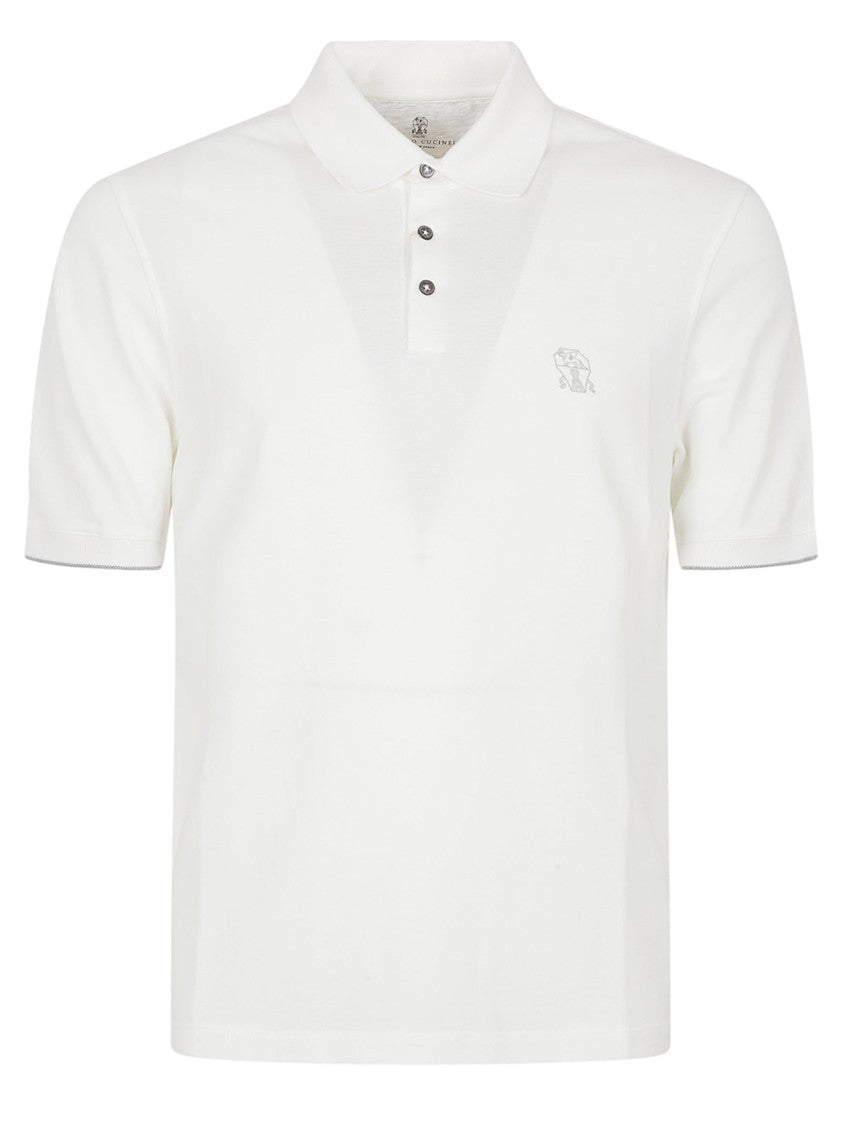 Brunello Cucinelli Beige Polo Shirt With Partial Button Placket
