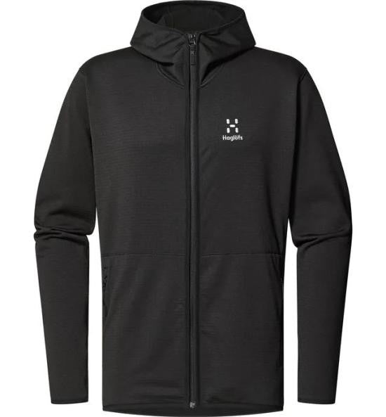 Haglöfs Black Zip-Up Jacket With Fitted Hood And Side Pockets
