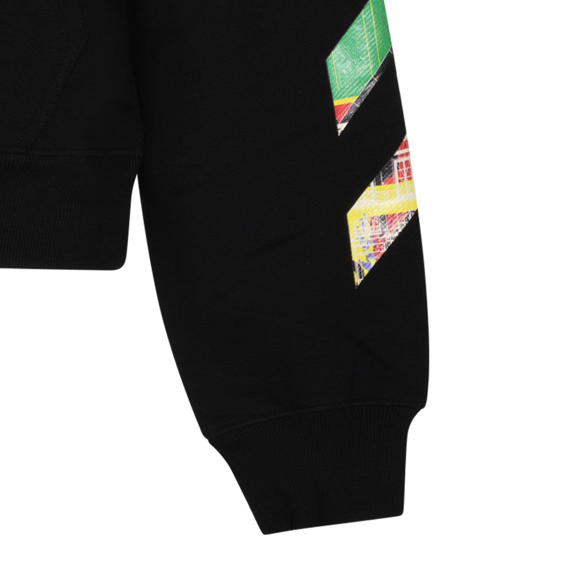 Off-White Black Cotton Arrows Printed Hoodie