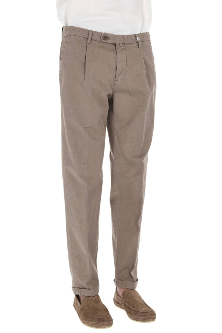 Myths Relaxed Fit Cotton-Linen Trousers With Tapered Leg