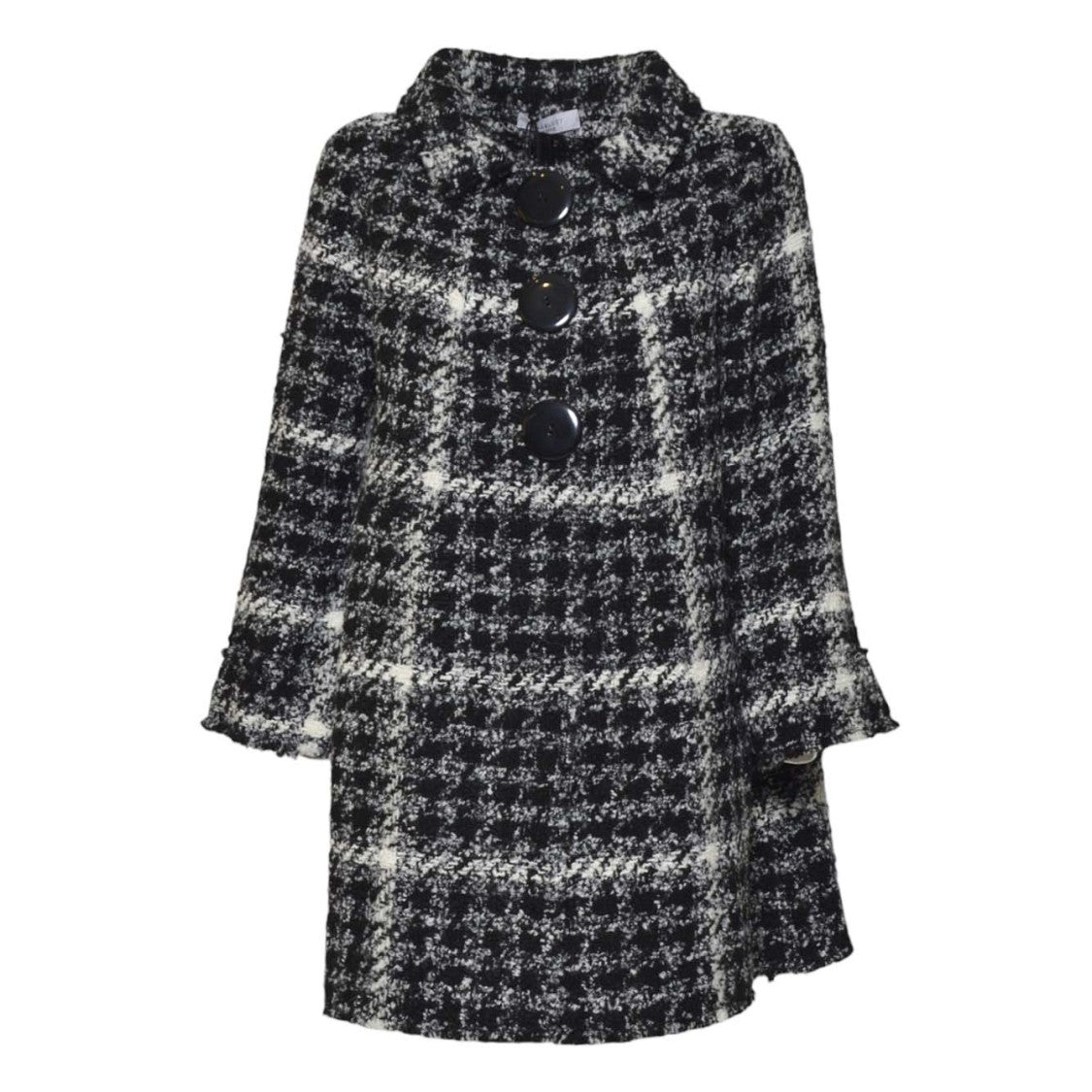 Charlott Houndstooth Pattern Jacket With Structured Collar And Flared Sleeves