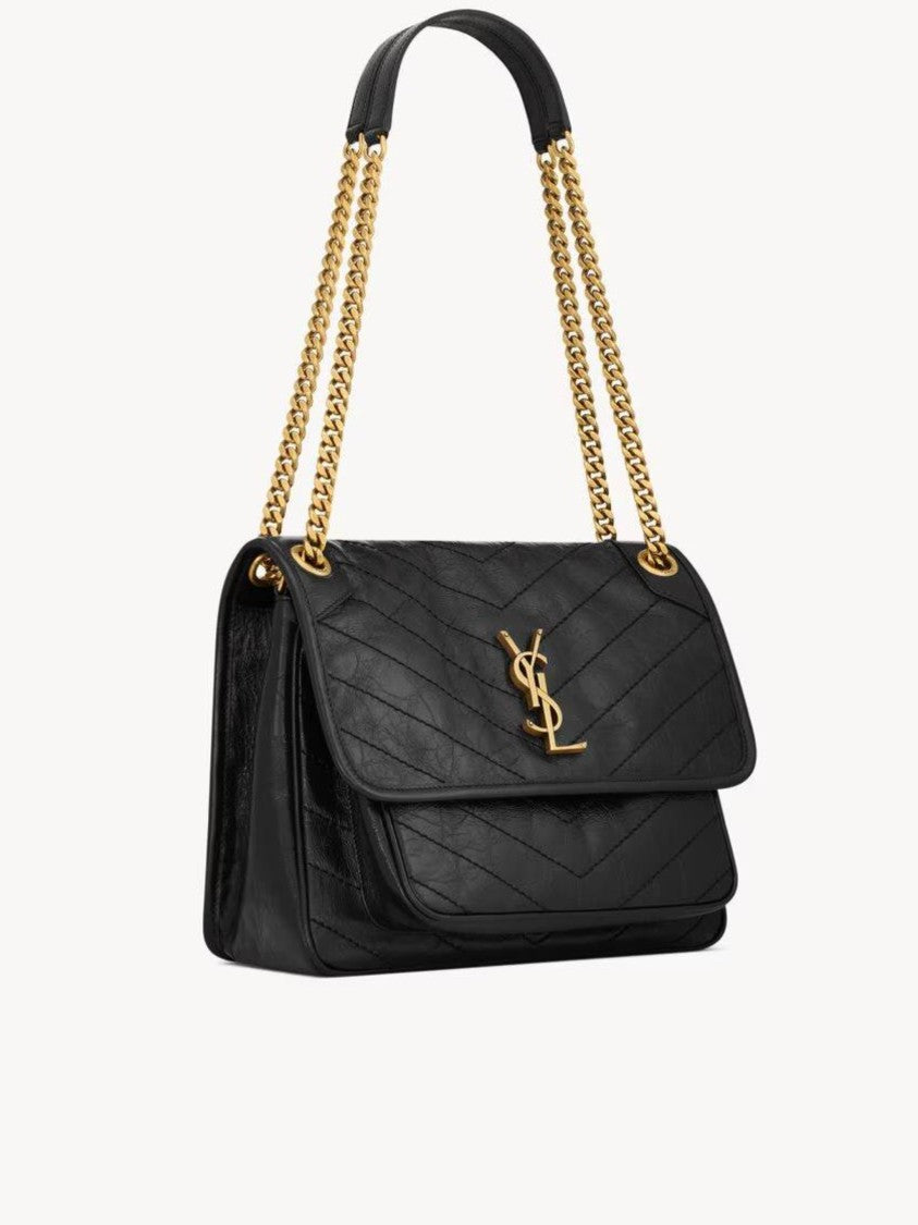 Saint Laurent Niki M Chevron-Quilted Chain Shoulder Bag