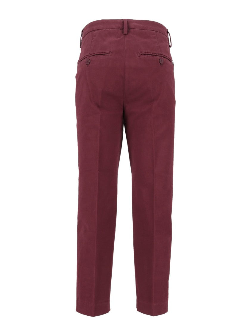 Dondup Burgundy Nima High-Waisted Tailored Formal Pants