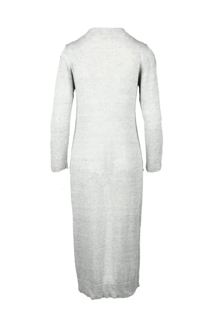 Collection Privee? Light Grey Long Open-Front Cardigan
