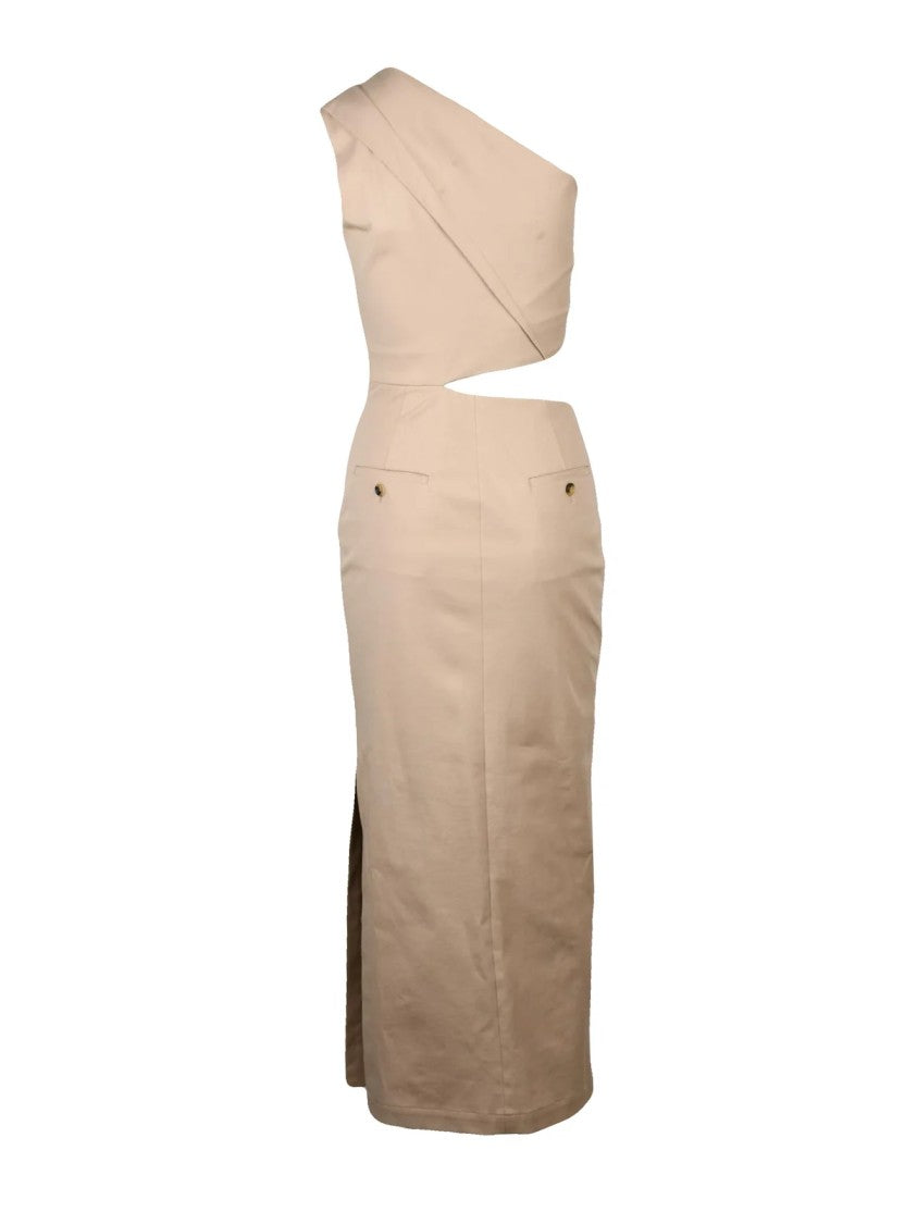 Max Mara Midi One-Shoulder Stretch Dress With Asymmetrical Cutout