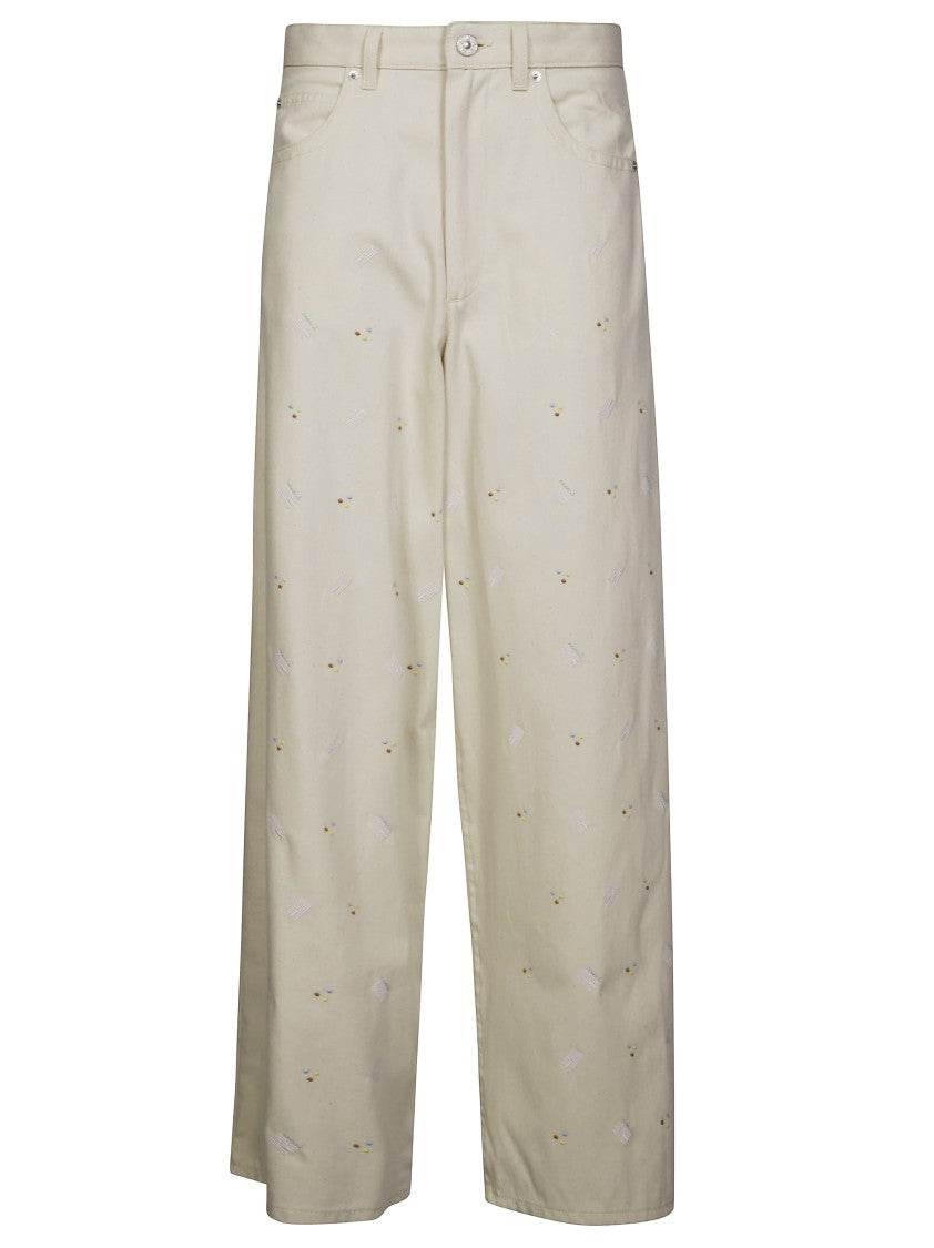 Marni Wide-Leg High-Waisted Pants With Classic Five-Pocket Design