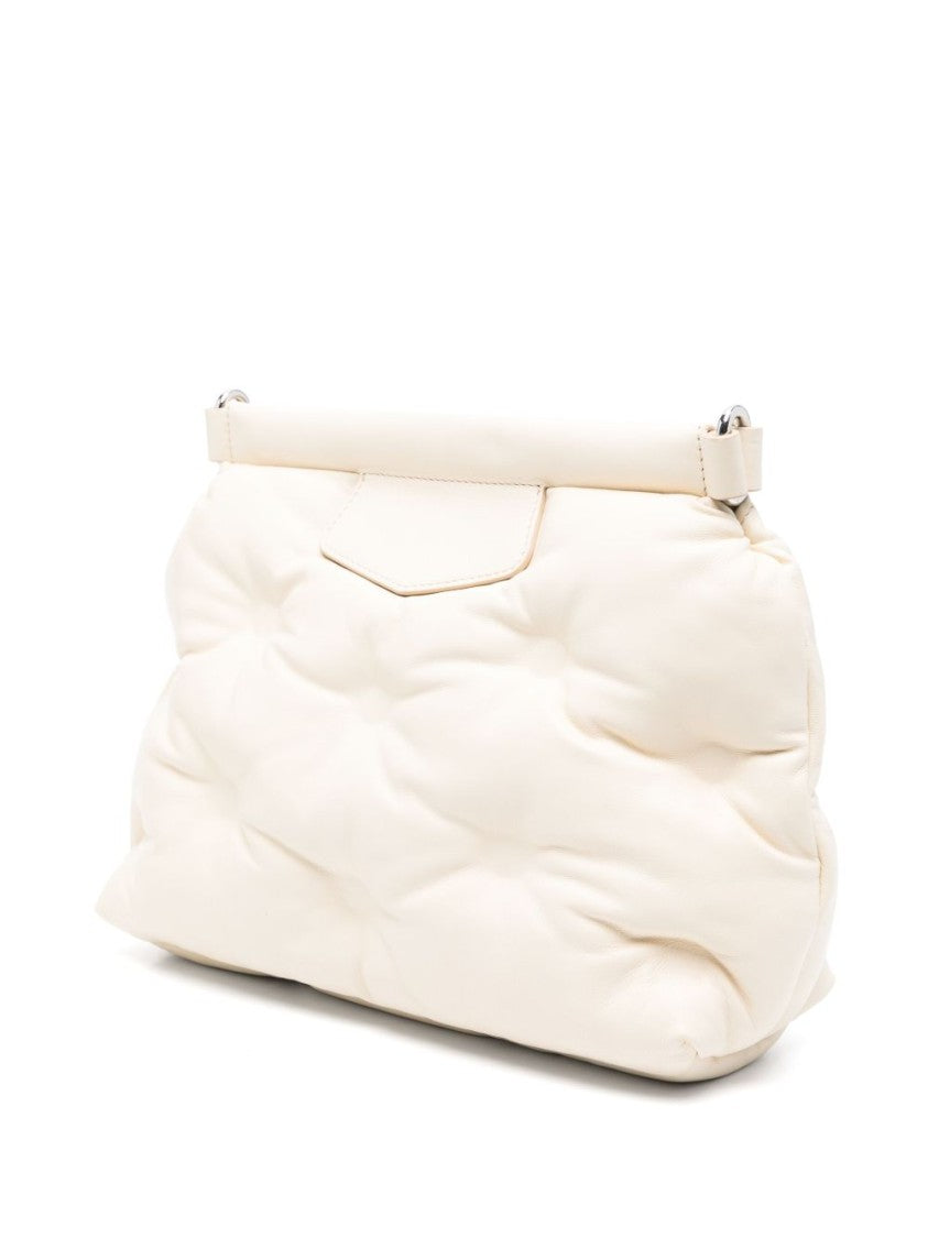 Maison Margiela Quilted White Shoulder Bag With Plush Texture