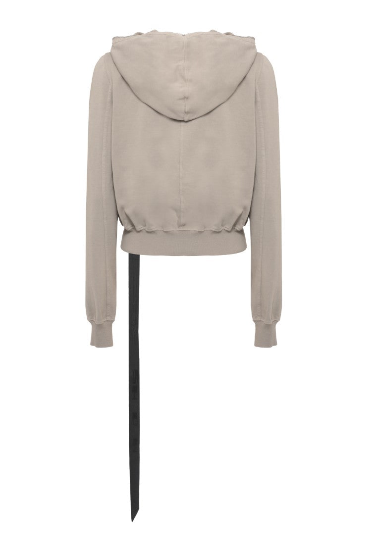 Drkshdw Cropped Grey Cotton Sweatshirt With Iconic Lace Detail
