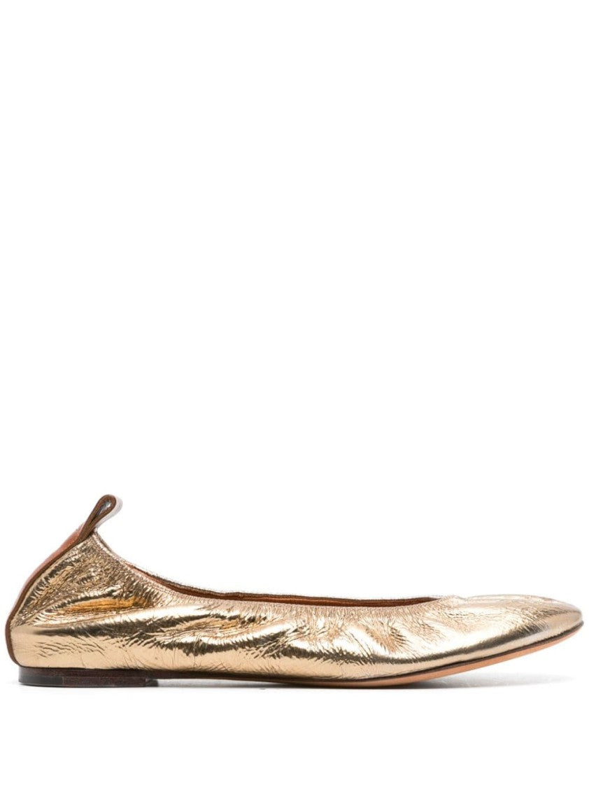 Lanvin Metallic Leather Ballerina Flats