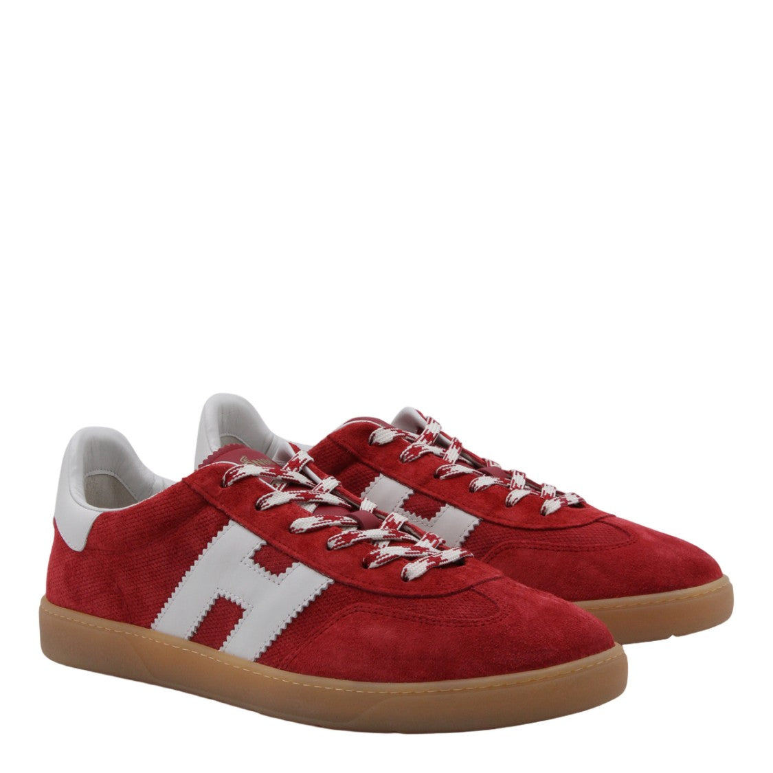 Hogan Red Suede Sneakers With Distinctive 'H' Logo