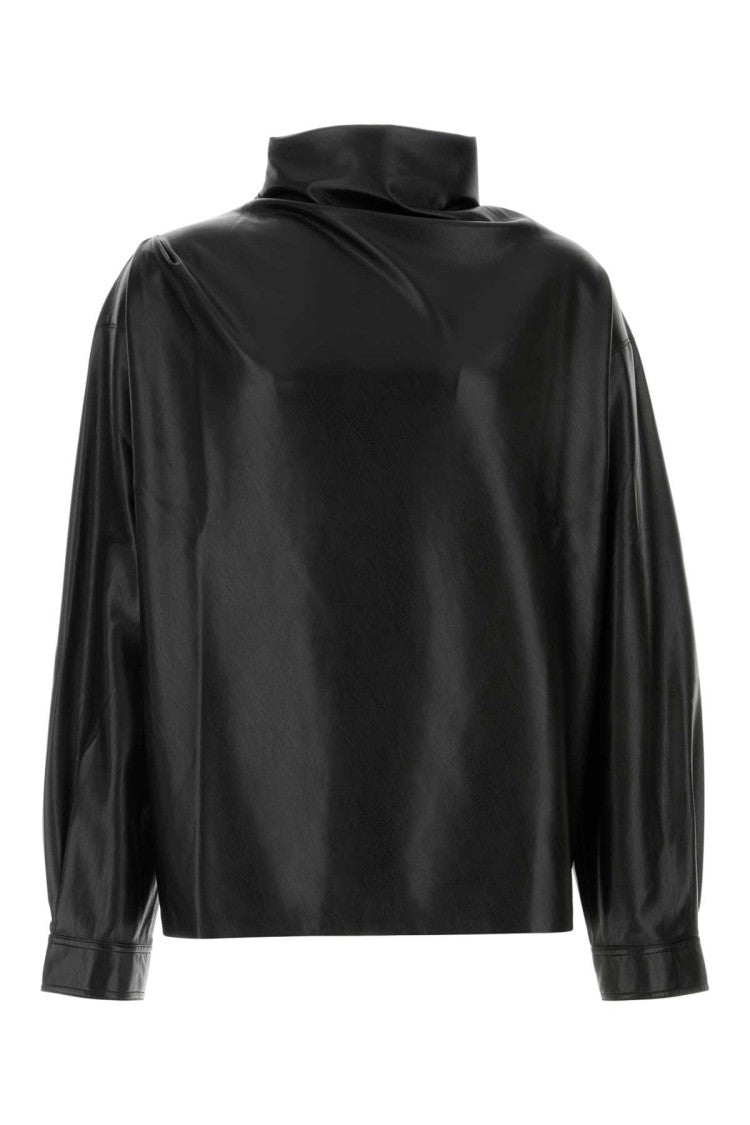 Nanushka Black Synthetic Leather Mikael Top