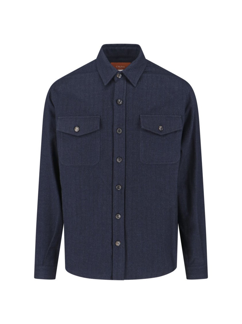 Cruna Tailored Men's Shirt With Button-Down Front And Pointed Collar