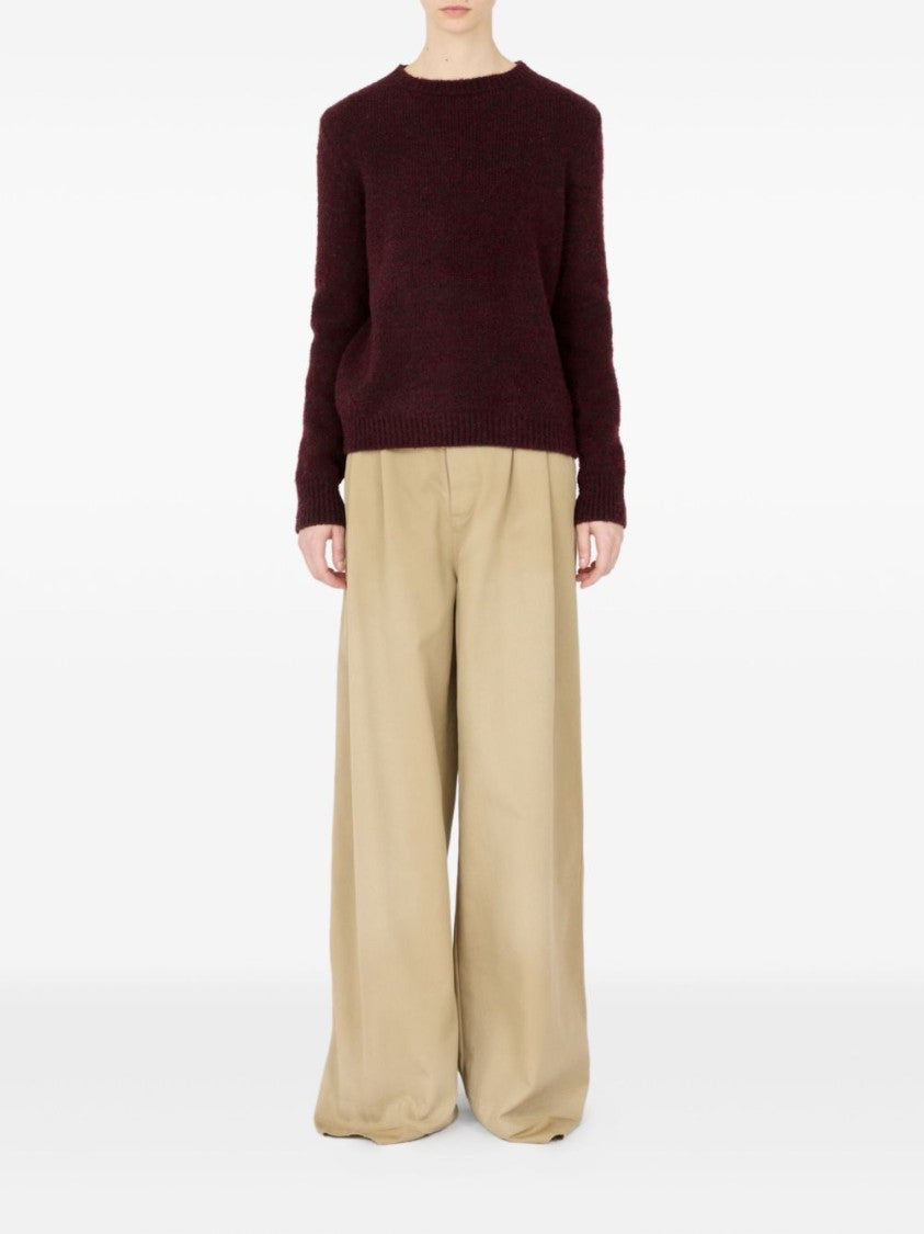 Maison Margiela Bordeaux Virgin Wool Blend Sweater