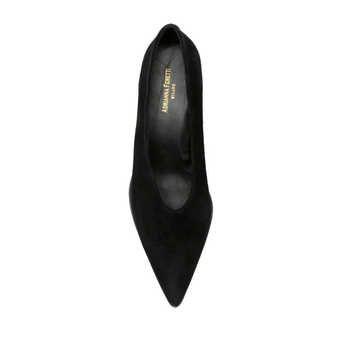 Adrianna Feretti Black Mid-Heel Pointed Toe Suede Pumps
