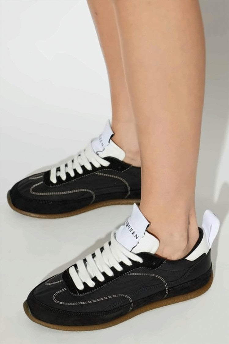 Alexander Mcqueen Black Nylon Calf Leather Low-Profile Sneakers