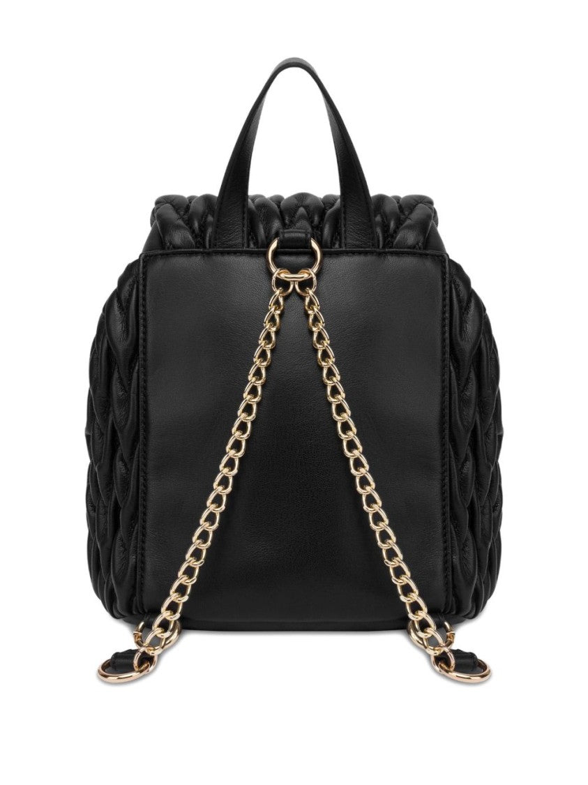 Love Moschino Quilted Black Bucket Bag