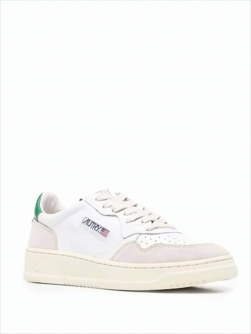 Autry Low-Top White Leather Sneakers With Suede Detailing