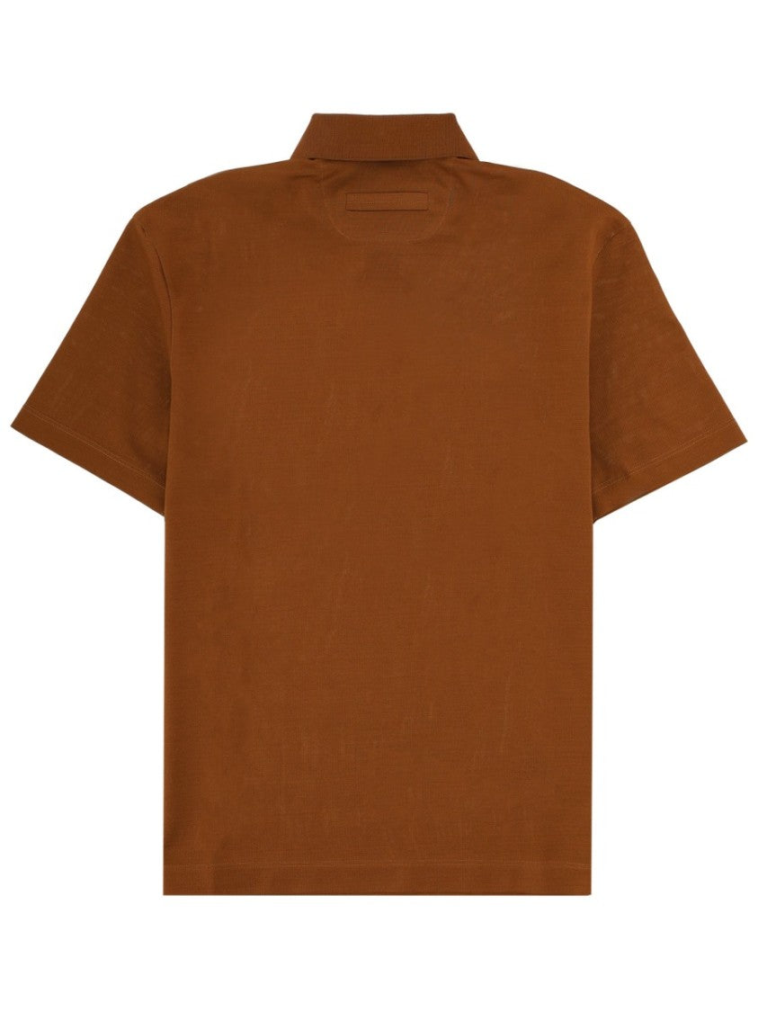Zegna Neutrals Regular Fit Left Chest Logo Polo Shirt