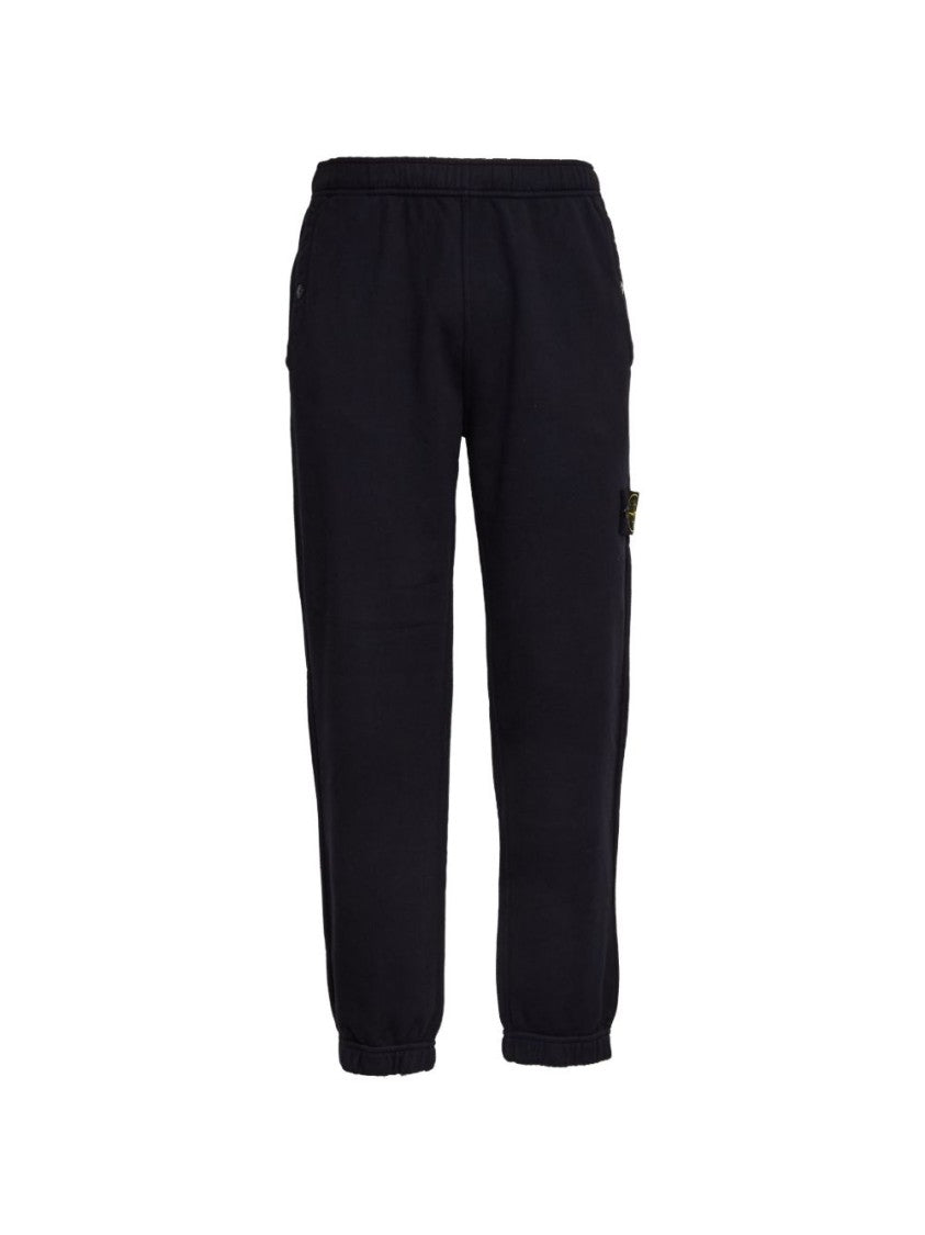 Stone Island Black Trousers With Elasticated Waistband