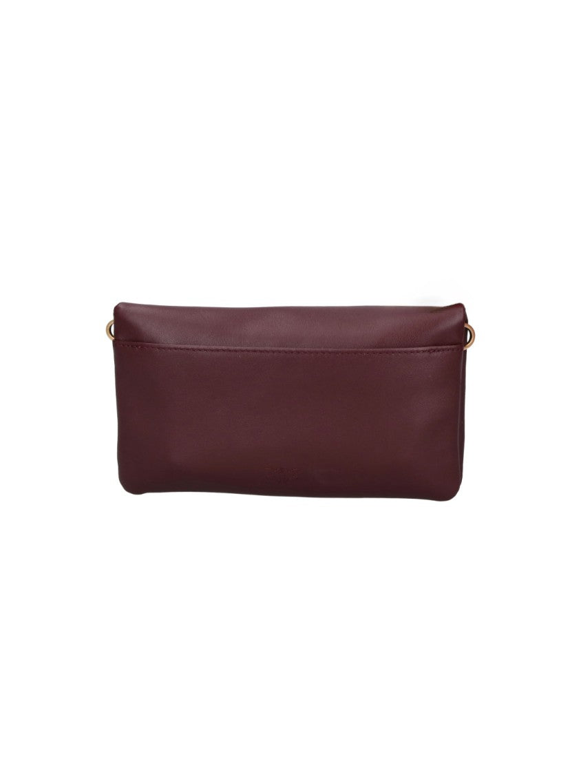 Pinko Burgundy Love Click Calf Leather Bag