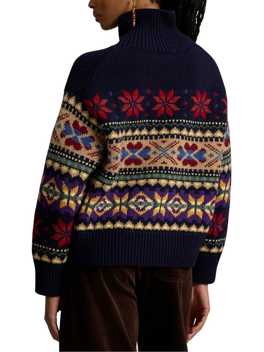 Polo Ralph Lauren Geo-Motif Wool-Cashmere-Blend Rollneck Sweater