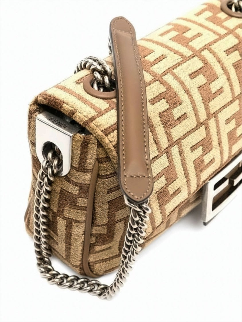 Fendi Rectangular Monogram Tote Bag With Chain Strap