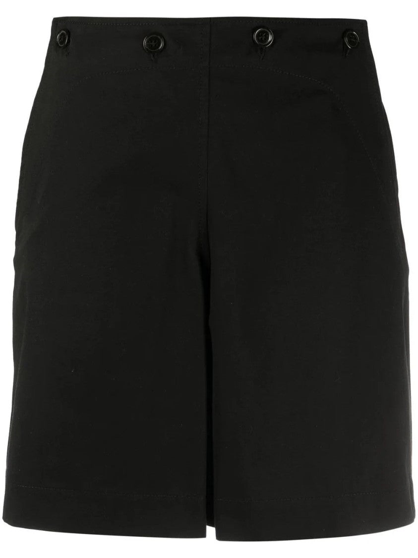 Kenzo Tailored Black Elasticated Shorts With Button Detailing