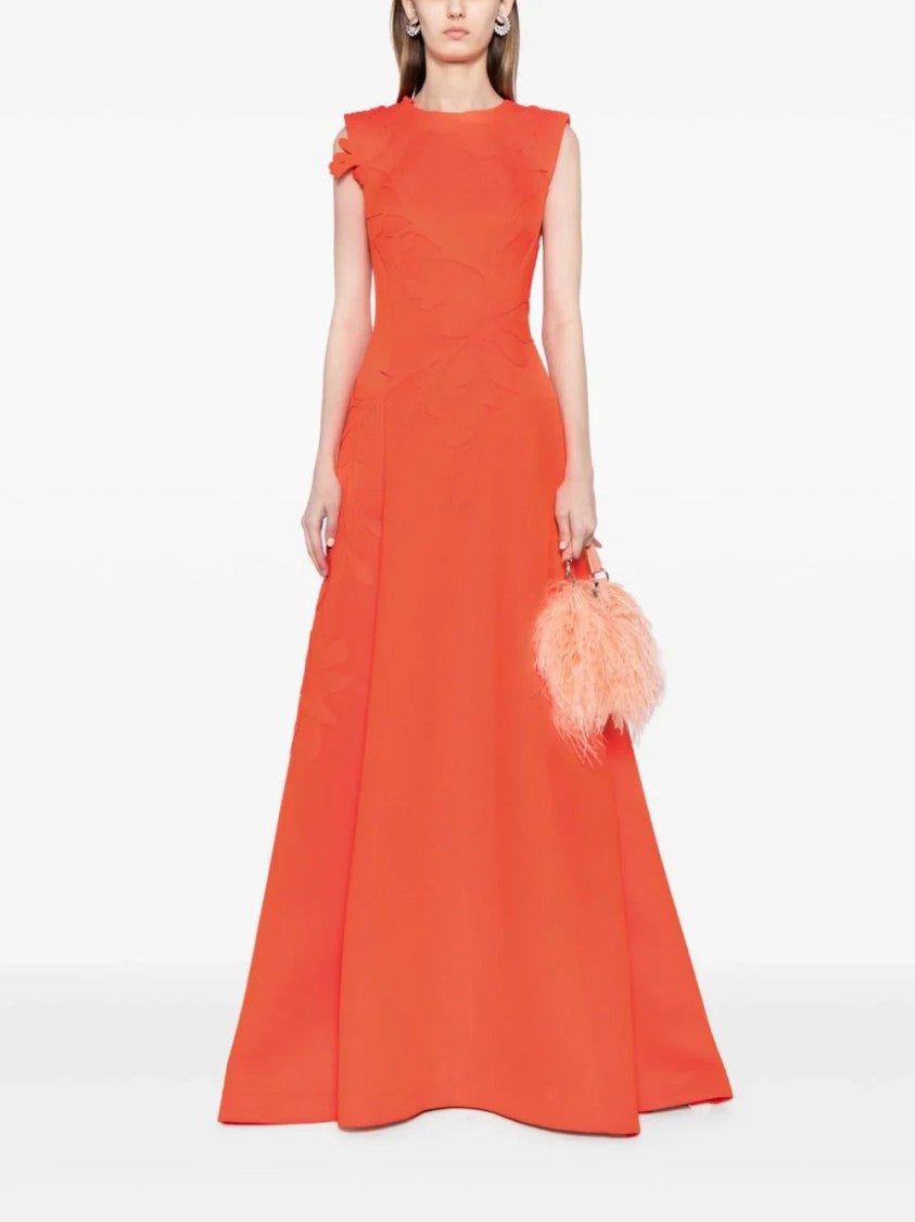 Saiid Kobeisy Neoprene Dress With Floral  Embroidery