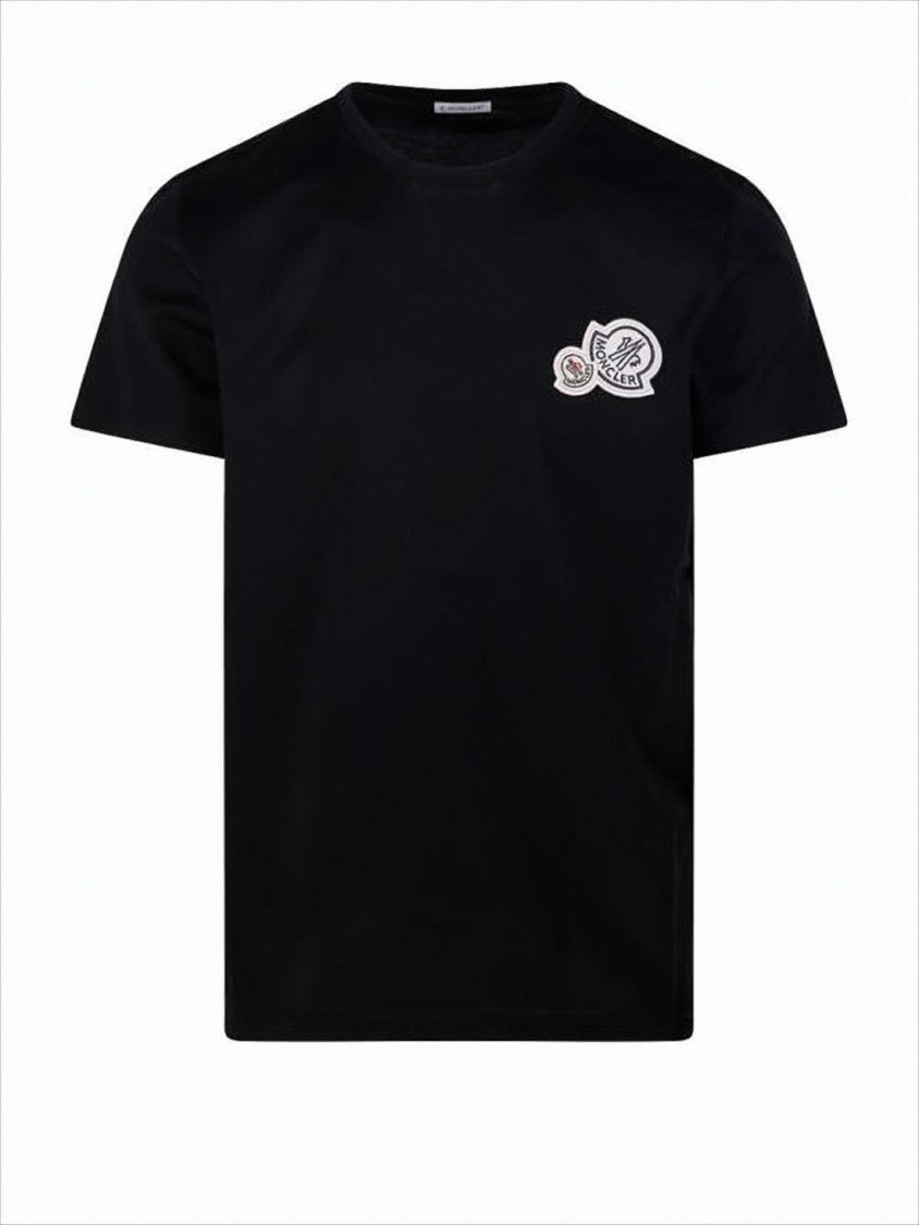 Moncler Classic Black Short-Sleeved T-Shirt With Embroidered Logo