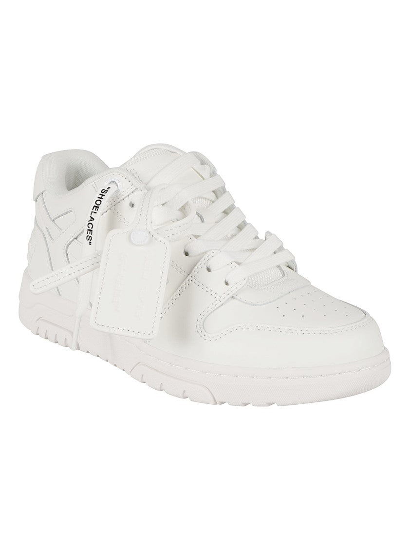 Off-White Low-Top Sneakers With Smooth Leather And Textured Grip