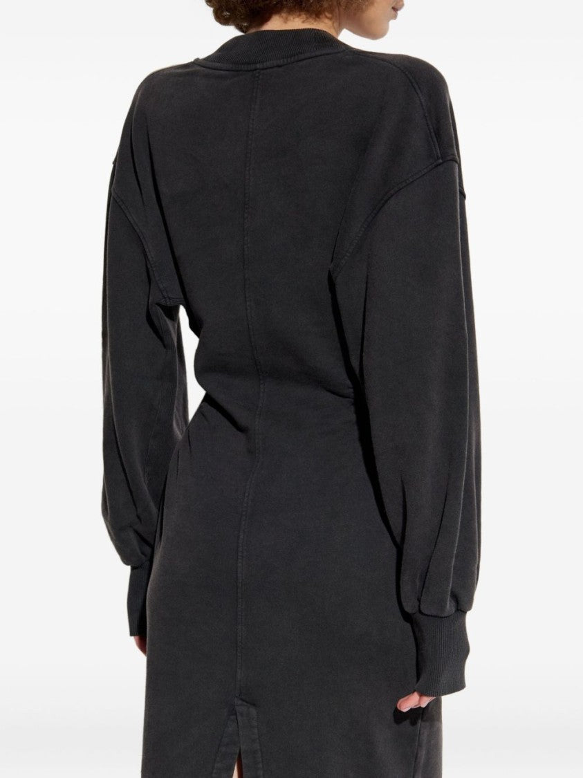 The Attico Faded Black American Fleece Midi Dress