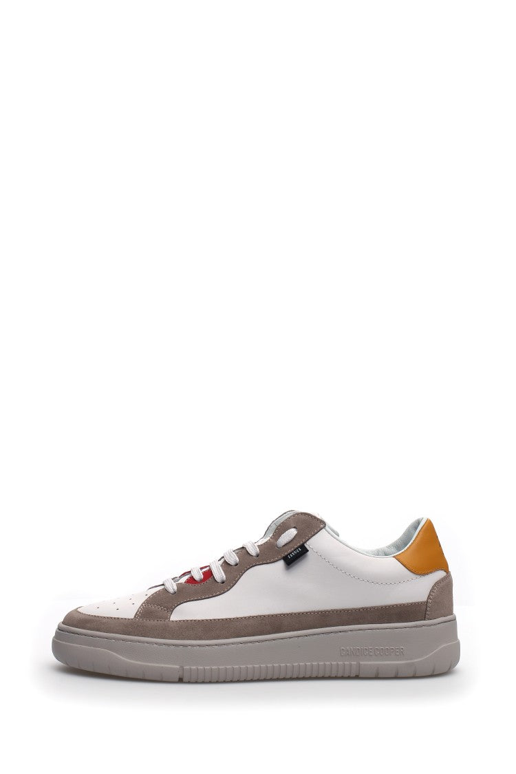 Candice Cooper Low-Top Lace-Up Shoes Taupe Suede Accents