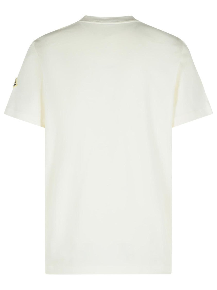 Moncler Cotton T-Shirt With Ribbed Crew Neck And Signature Logo Patches