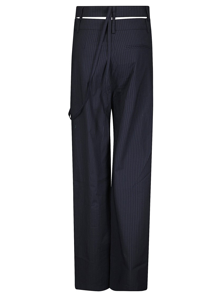 Ottolinger Pinstripe Wrap Pants With Hidden Front Closure