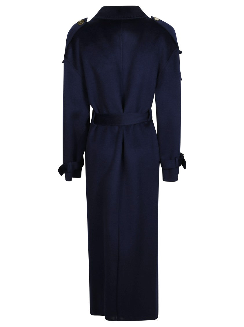 Elisabetta Franchi Belted Long Wool Coat