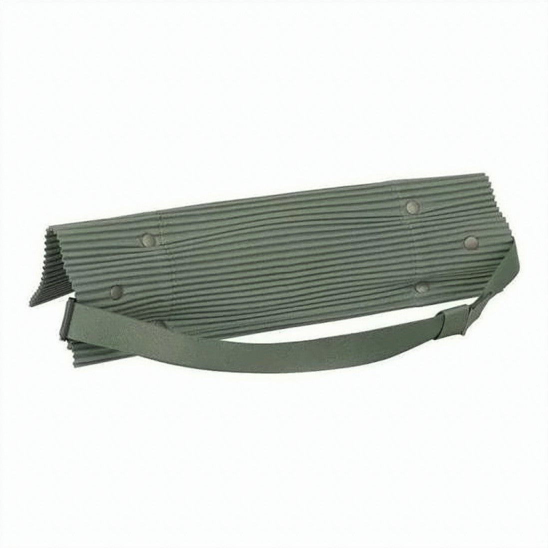Homme Plissé Issey Miyake Pleated Green Polyester Shoulder Bag With Adjustable Strap