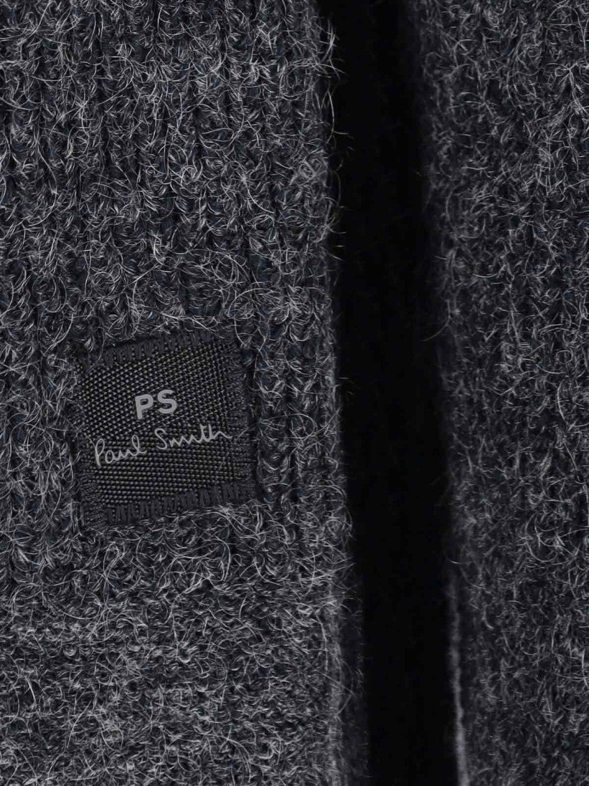 Paul Smith Textured Knit Sweater With Round Neckline In Timeless Grey