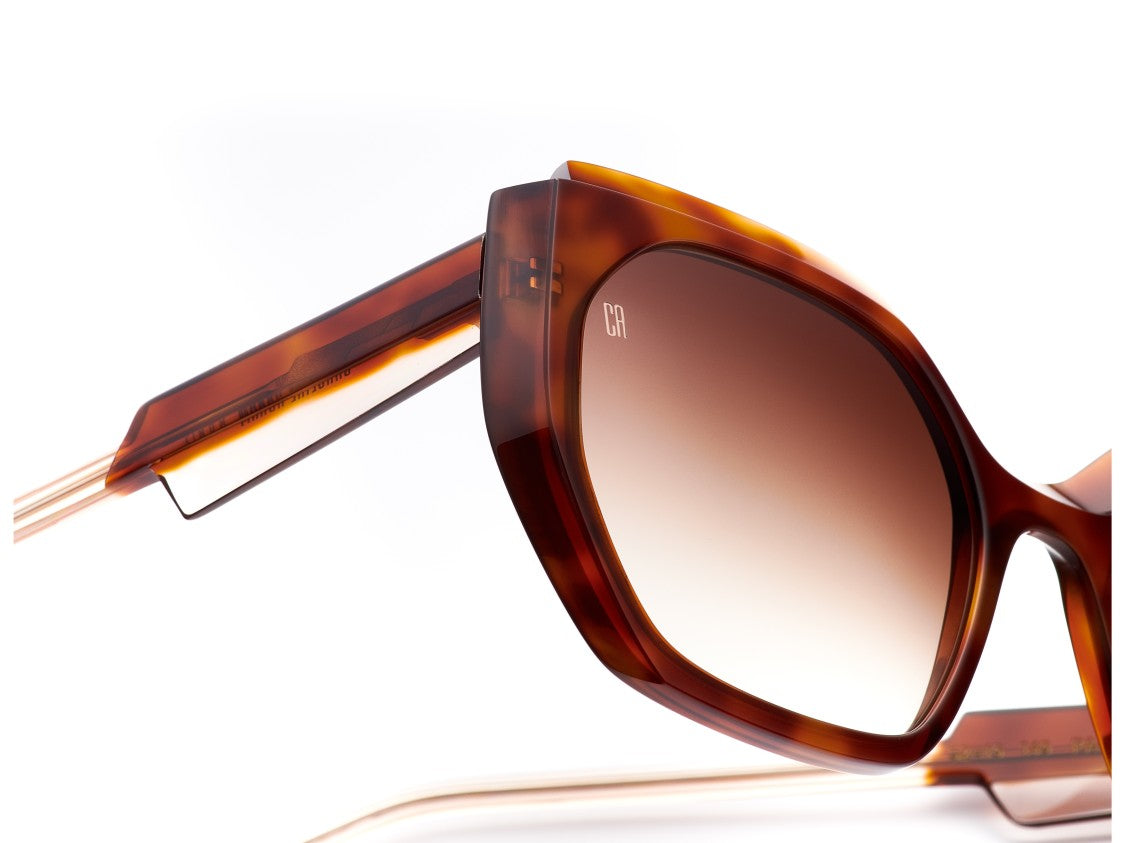 Caroline Abram Tortoiseshell Patrizia Geometric Acetate Sunglasses