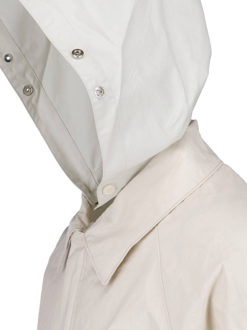 Lemaire White Technical Linen Hooded Waterproof Jacket