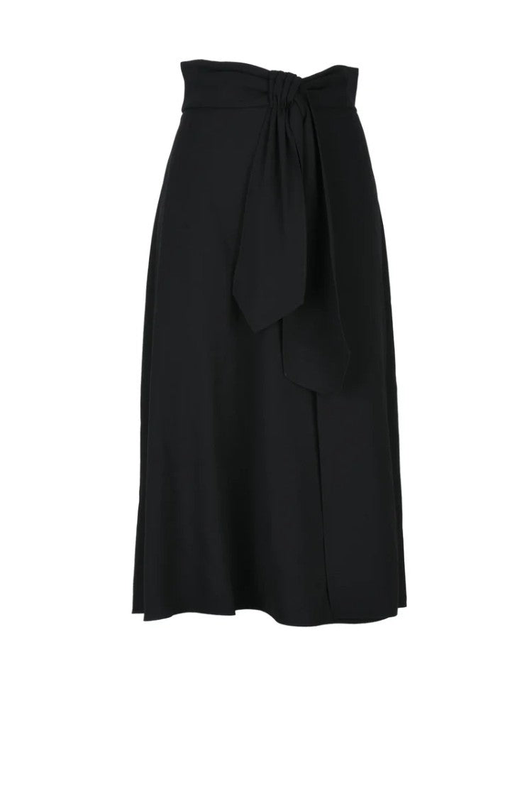 Elisabetta Franchi Flared Midi Skirt - Black