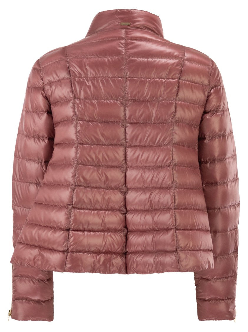 Herno Ultra-Light Satin Down Jacket With Flared Back