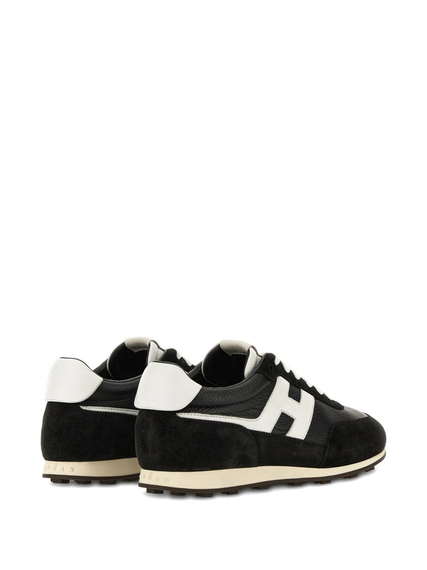 Hogan Black Low-Top White Accent Logo Sneakers