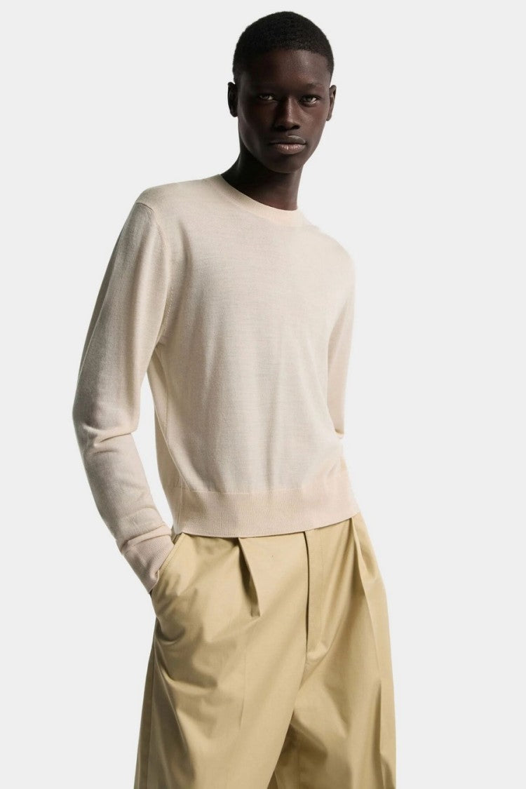 Dsquared2 Beige Wool Tonal Logo Crewneck Sweater