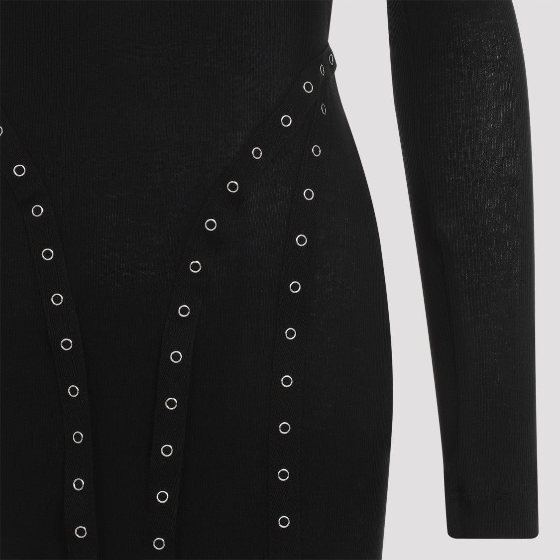 Simone Rocha Ribbed Multi Snap Bias Cut Dress