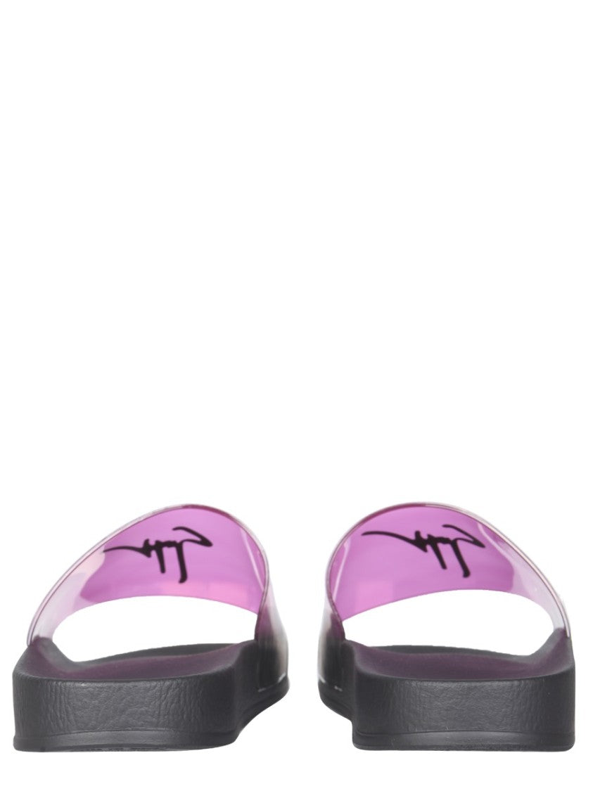 Giuseppe Zanotti Transparent Purple Polyvinyl Chloride Slide Sandals