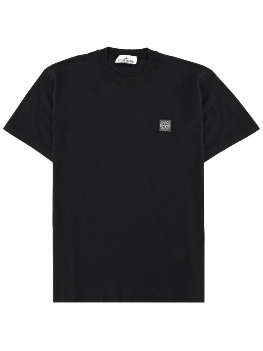 Stone Island Logo Patch Short-Sleeve Cotton T-Shirt