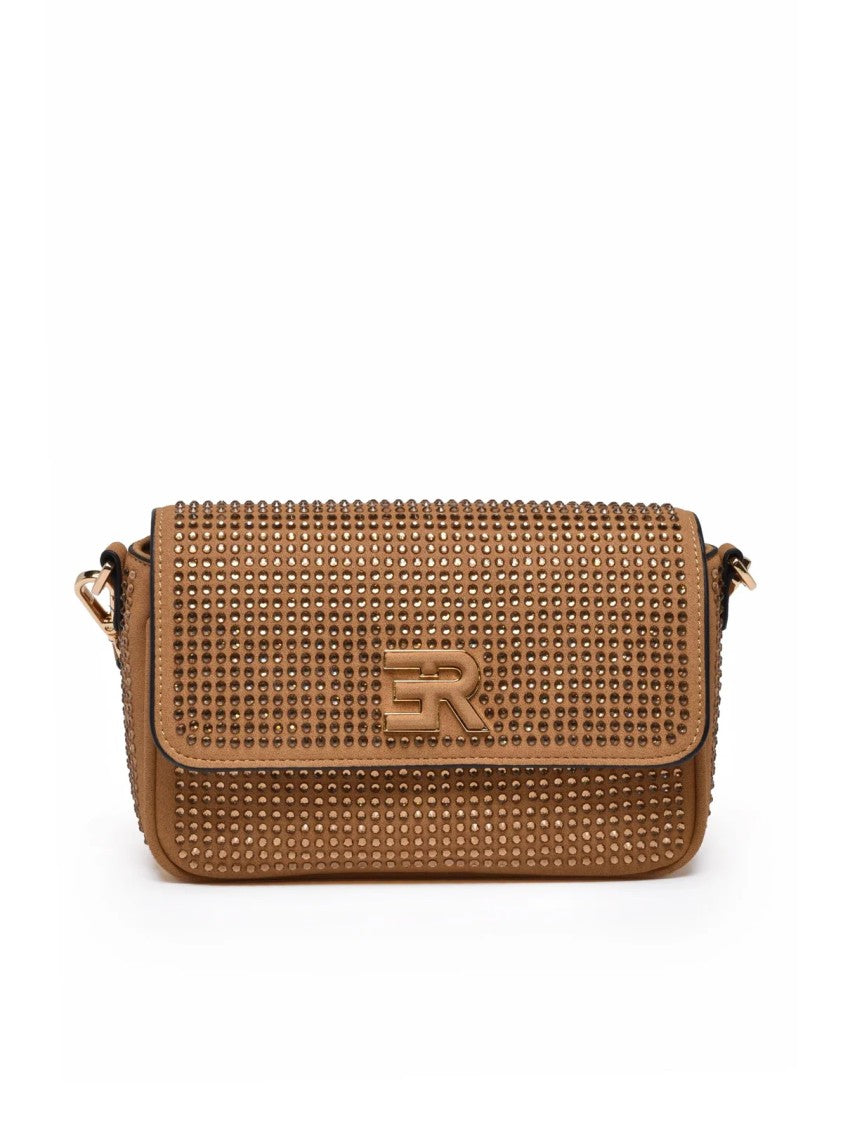 Ermanno Firenze Verly Rhinestone-Embellished Shoulder Bag With Clip Closure
