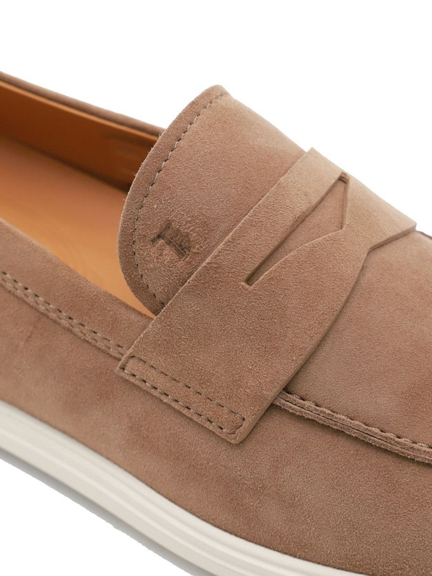 Tod's Suede Slip-On Loafers With Contrasting Rubber Sole
